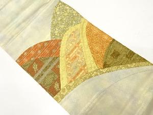 切りばめ変わり青海波模様織り出し袋帯